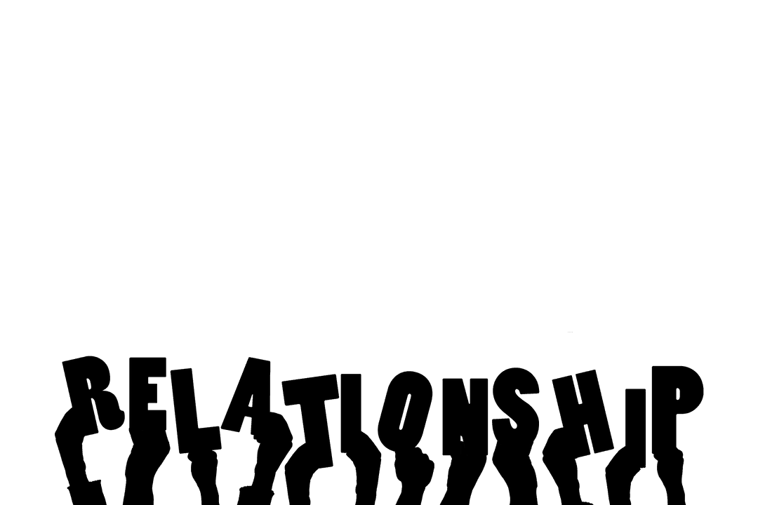 Hands Presenting Relationship Text with Transparent Background