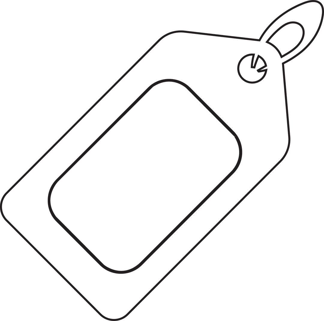 Minimalist Tag with Copy Space on Transparent Background