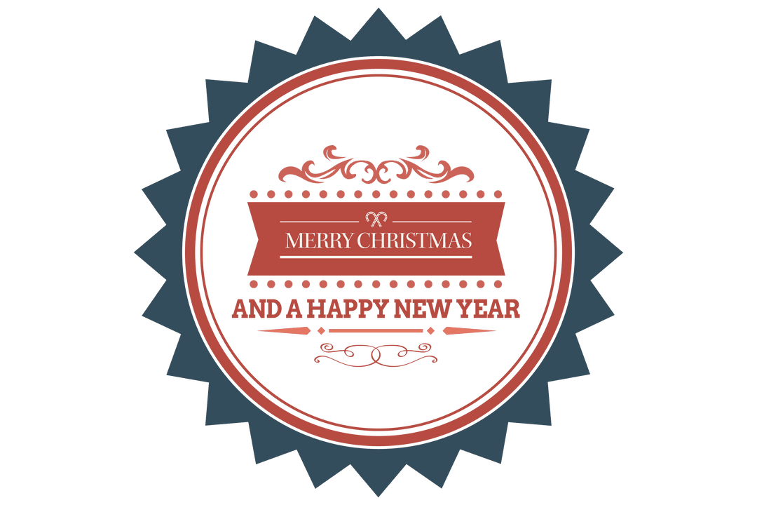 Transparent Christmas and New Year Wishes Badge Design