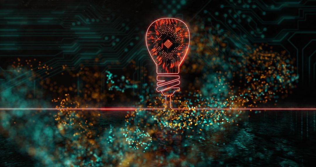 Digital Innovation and Technology Light Bulb Concept