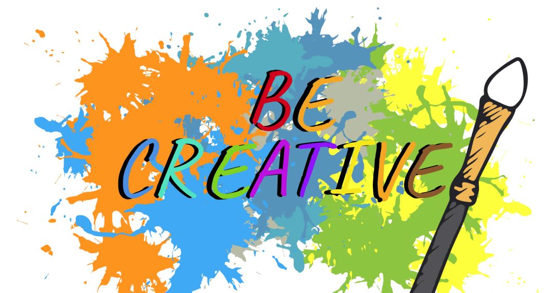 Be Creative Splash Art with Bold Colors - Free Images, Stock Photos and Pictures on Pikwizard.com