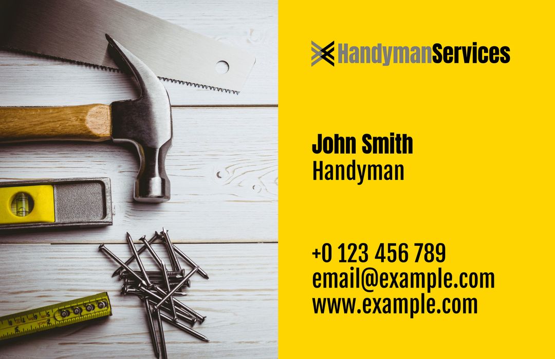 Professional Handyman Services Business Card Design - Download Free Stock Templates Pikwizard.com