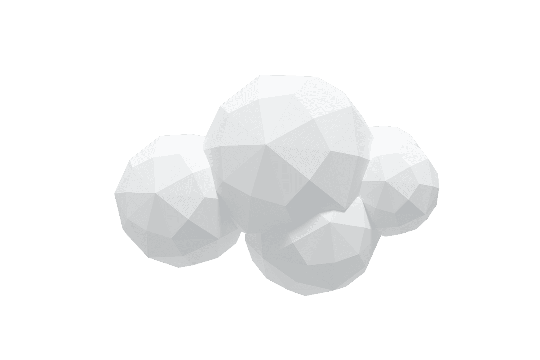 Abstract Geometric Cloud White Polyhedral Form Transparent Art