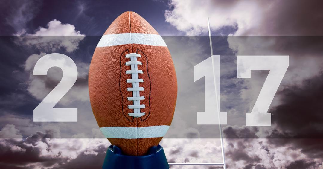 2017 New Year Football Concept with Cloudy Sky - Free Images, Stock Photos and Pictures on Pikwizard.com