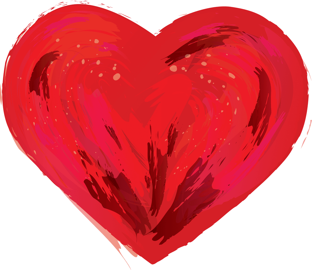 Vivid Heart Illustration on Transparent Background
