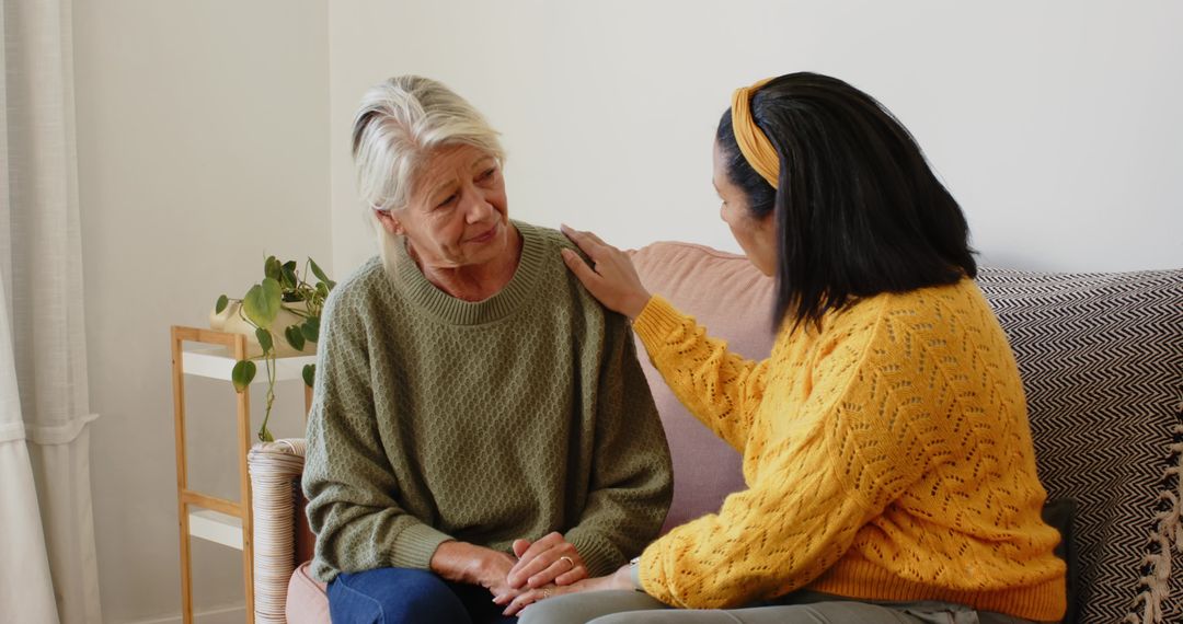 Supportive Friends Comforting Each Other at Home