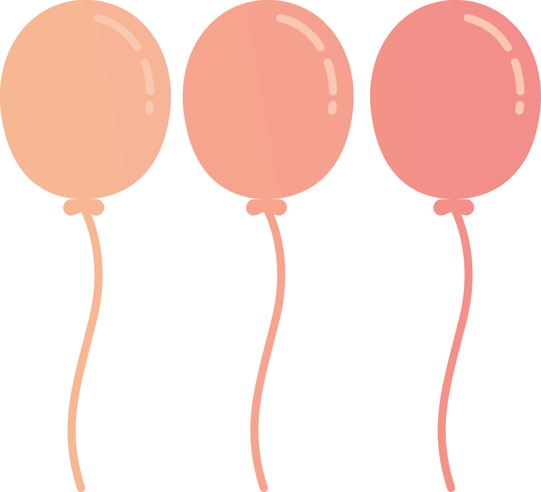 Floating Balloons on Uneven Transparent Background for Celebrations