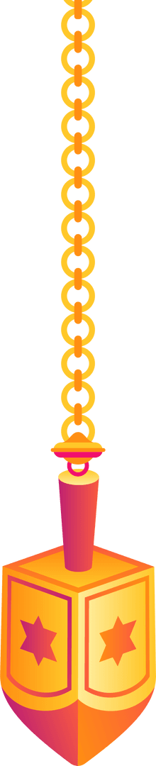 Decorative Lantern Hanging on Golden Chain with Stars on Transparent Background