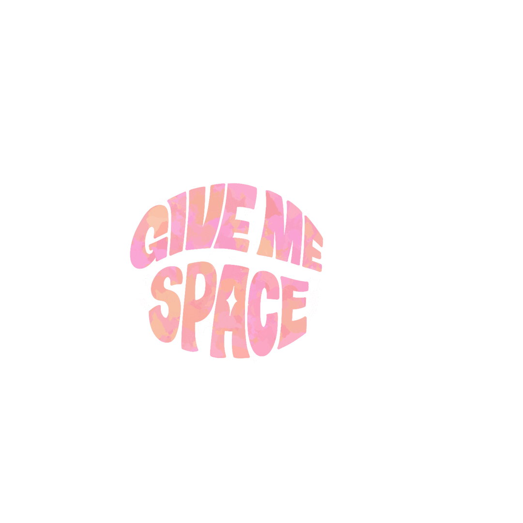 Pastel Gradient Cosmic Text 'Give Me Space' on Transparent Background