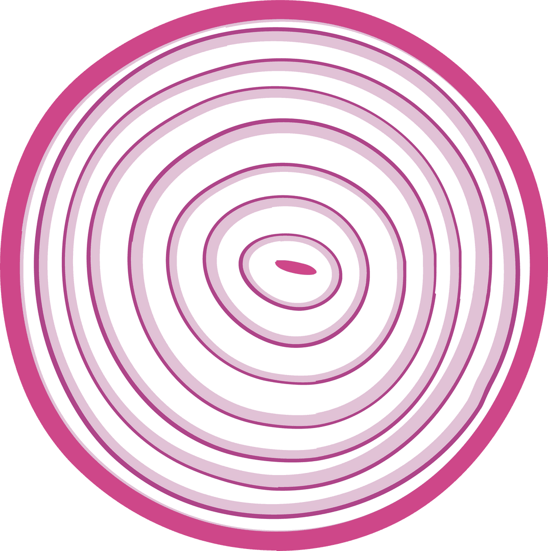 Flat Design Onion Slice on Transparent Background with Magenta Rings