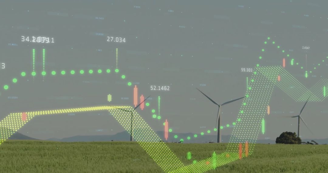 Digital Data Visualization with Wind Turbines in Field