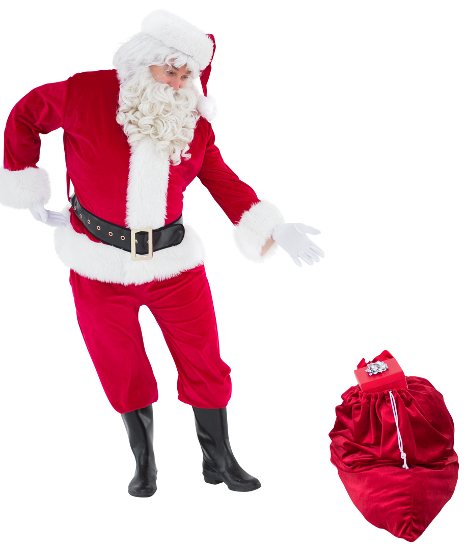 Transparent Santa Claus Playing with Sack of Gifts - Download Free Stock Images Pikwizard.com