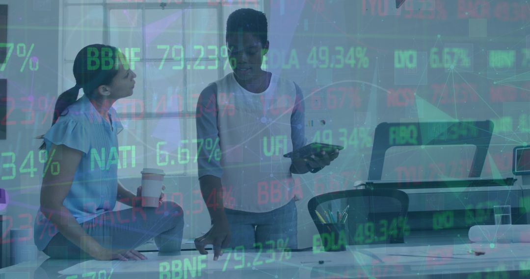 Diverse Colleagues Analyzing Financial Data and Technology