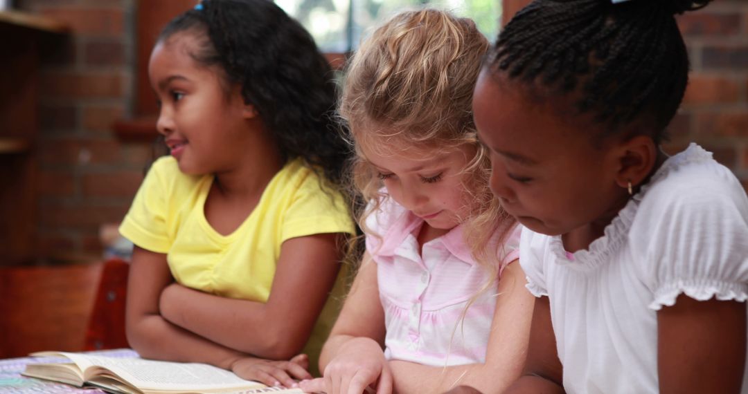 Diverse Young Children Reading Together In Classroom - Free Images, Stock Photos and Pictures on Pikwizard.com