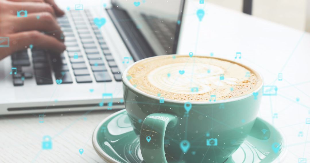 Concept of Global Communication and Networking with Coffee