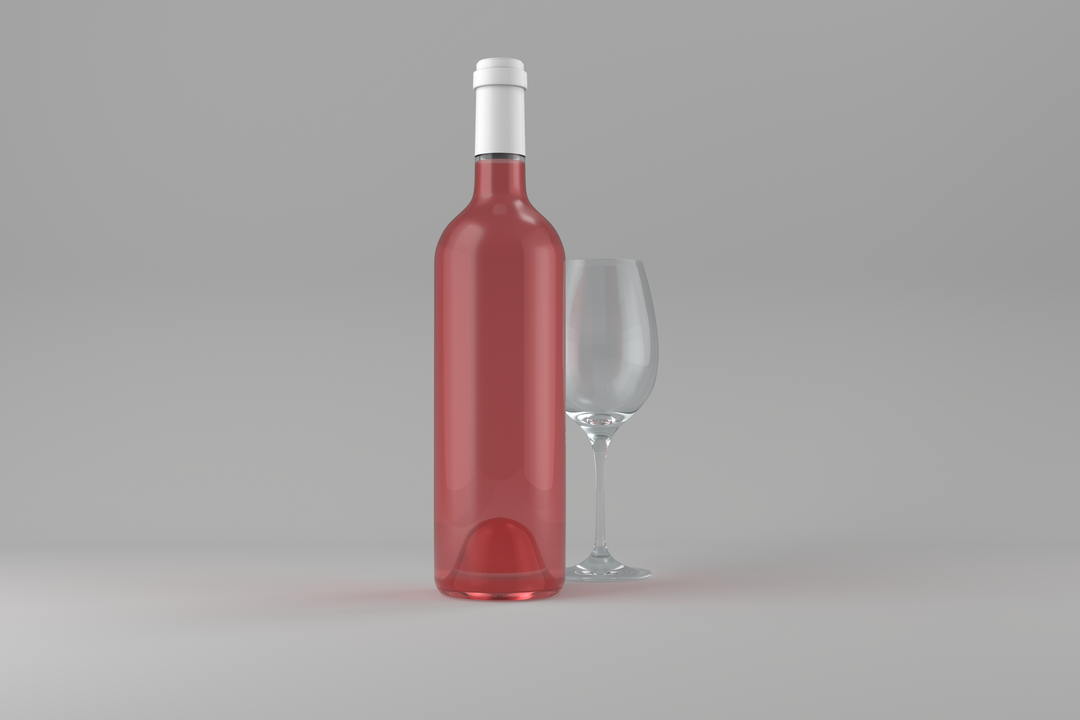 Elegant Transparent Wine Bottle and Glass Display - Download Free Stock Images Pikwizard.com