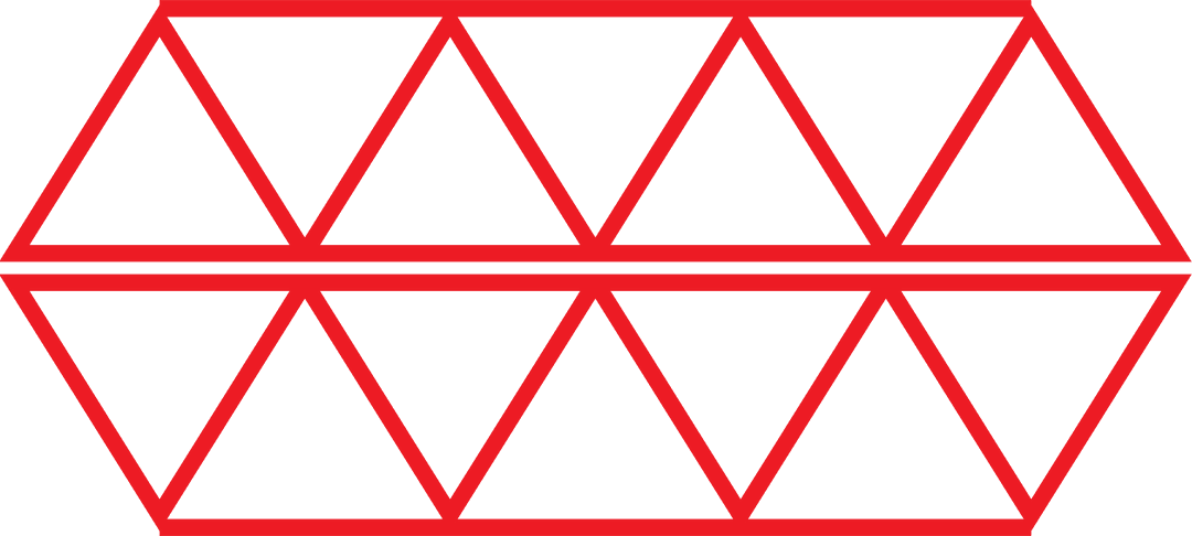 Geometric Red Fractions Design on Transparent Background