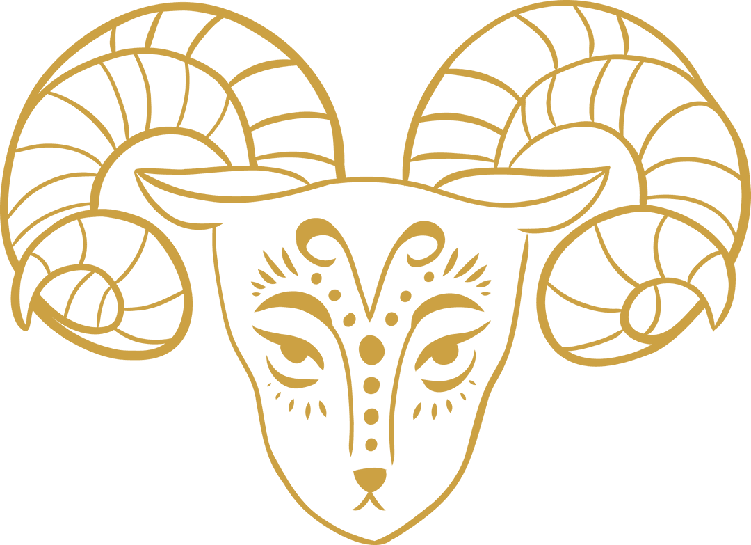 Artistic Transparent Ram Mask with Intricate Horns Design