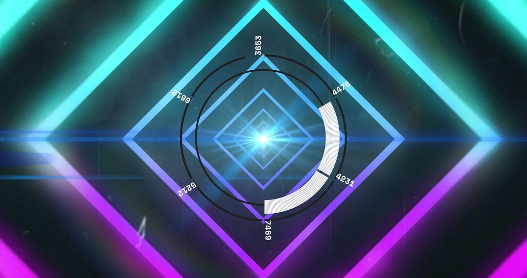 Neon Geometric Data Interface with Scanning Elements