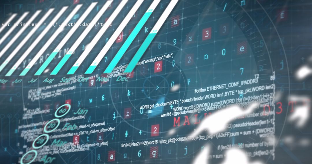 Futuristic data processing visual overlapping a digital globe