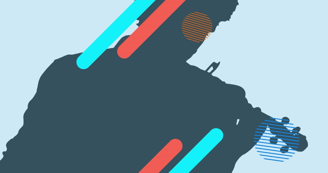 Abstract Art Silhouette of Violinist with Vibrant Overlay