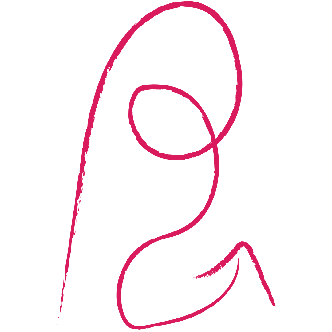 Curly Red Arrow Vector on Transparent Background