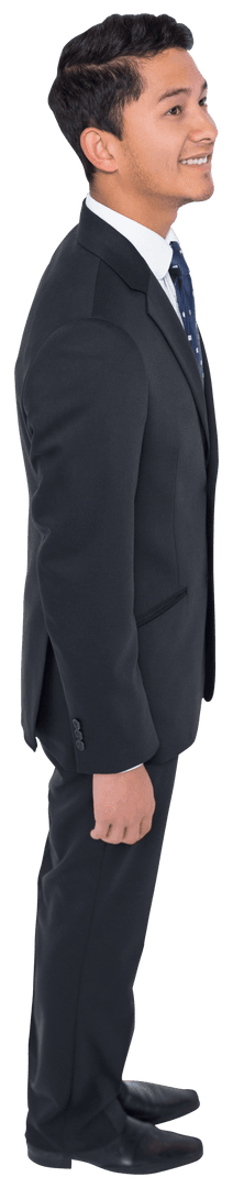 Transparent Background of Cheerful Biracial Businessman Standing