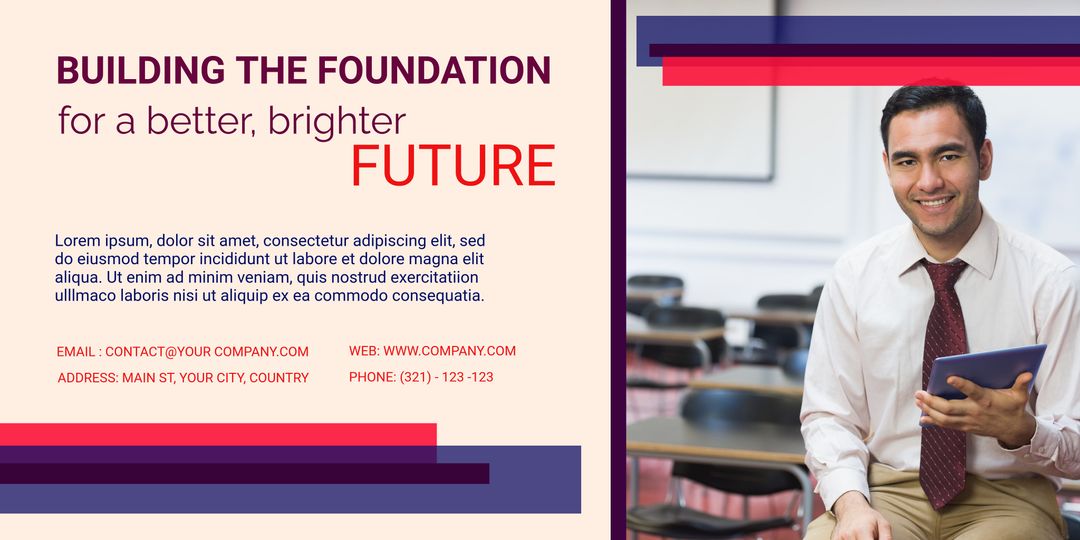 Confident Man with Tablet in Academic Setting