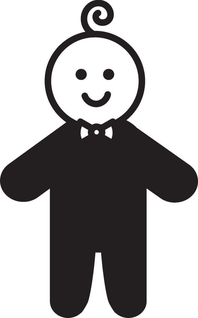 Transparent Happy Baby Icon on White Background