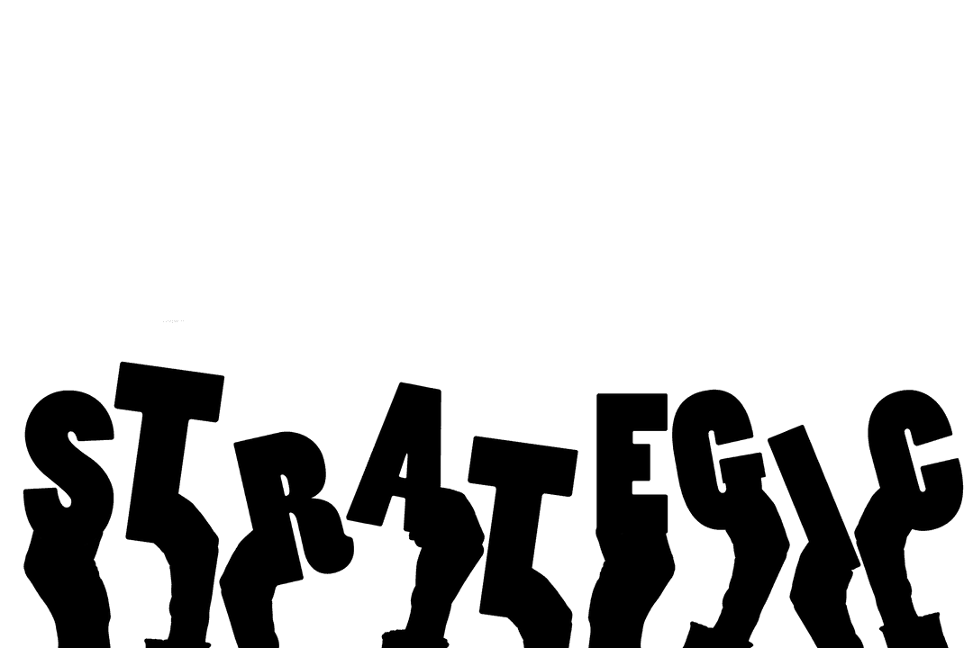 Illustration of Hands Holding Strategic Text on Transparent Background