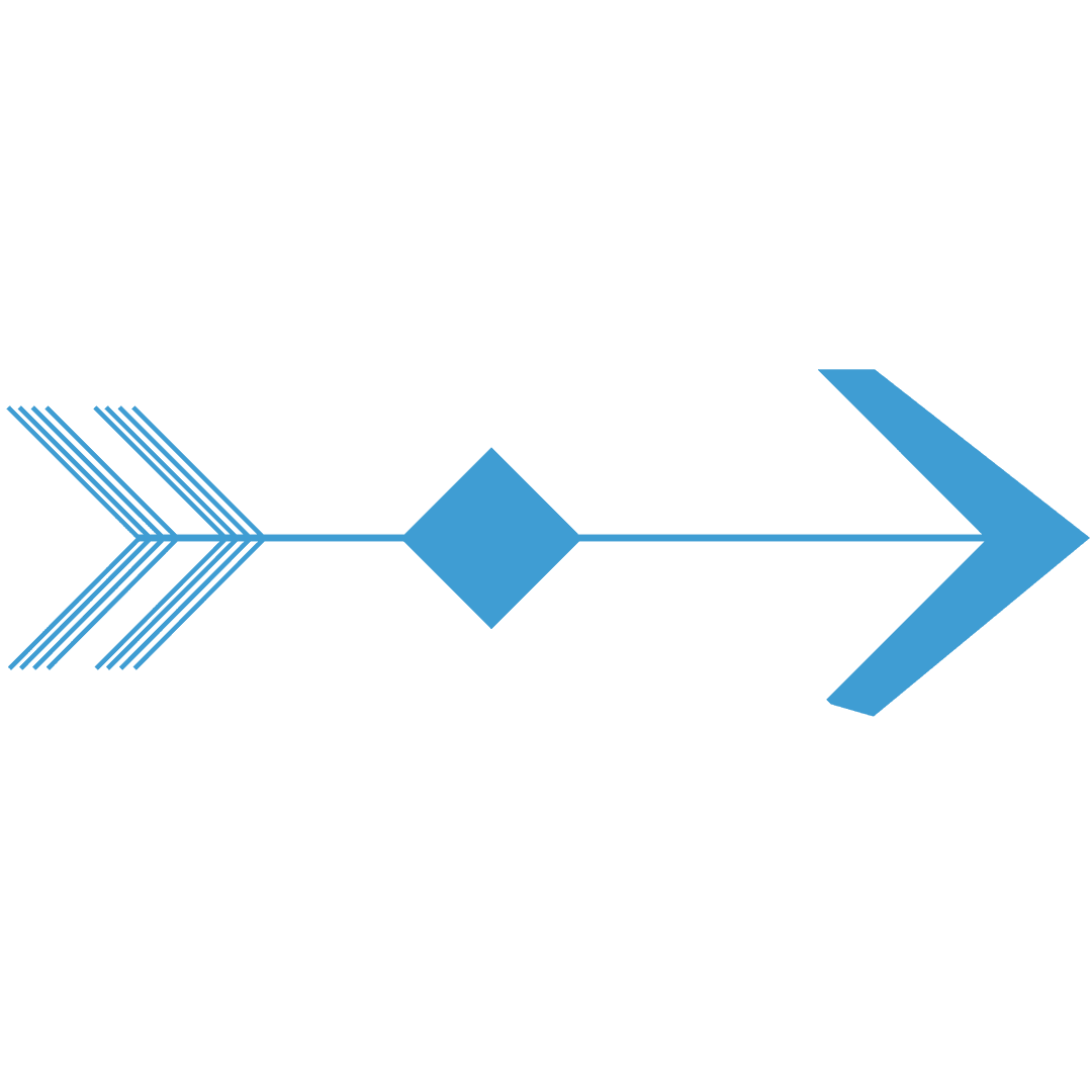 Blue Directional Arrow with Transparent Background