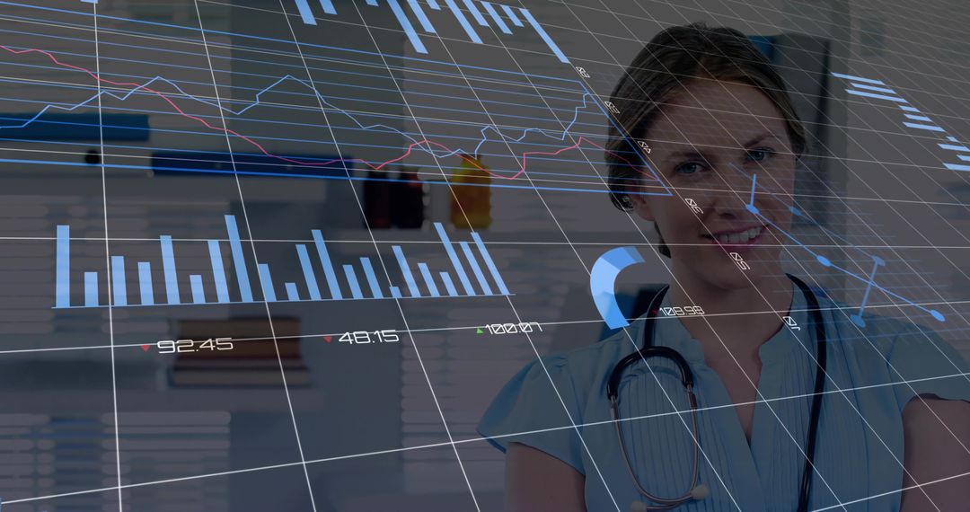 Nurse Using Digital Healthcare Interface for Data Analysis