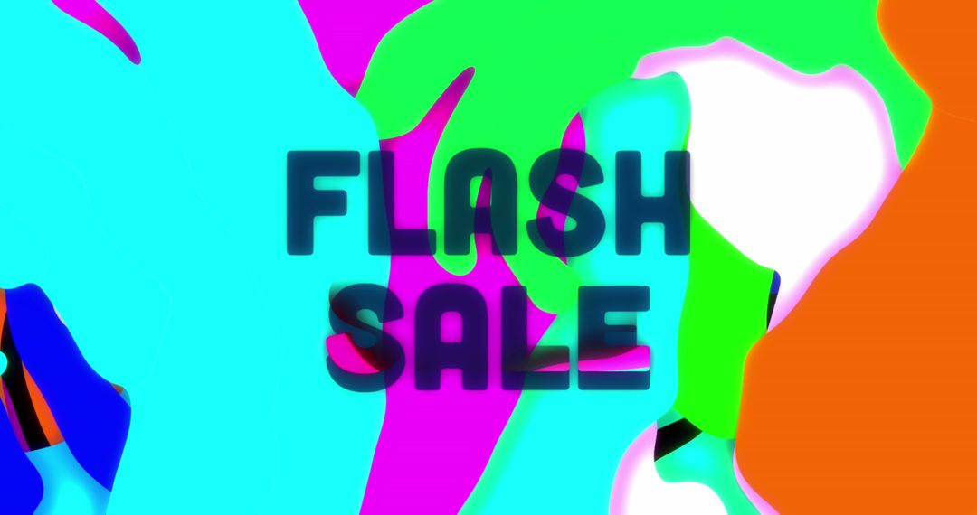 Vibrant Flash Sale Promotion with Bold Colors and Abstract Patterns