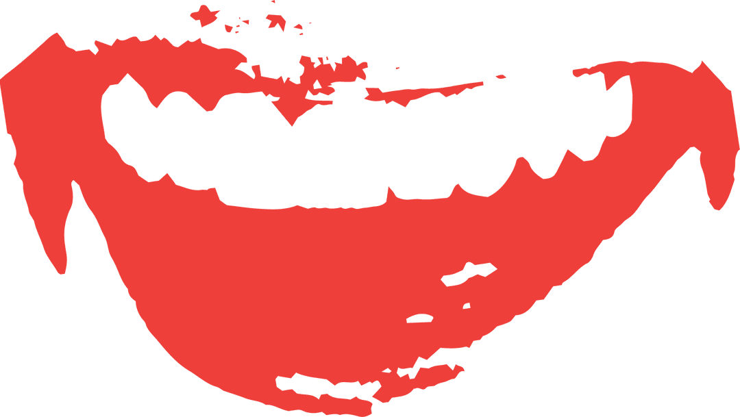 Creative Red Brushstroke Arc on Transparent Background