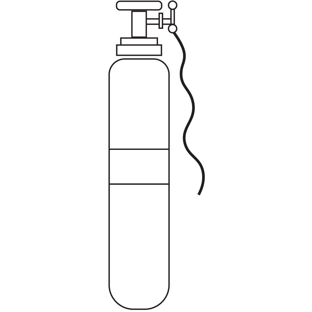 Transparent Illustration of Oxygen Bottle for Healthcare Design