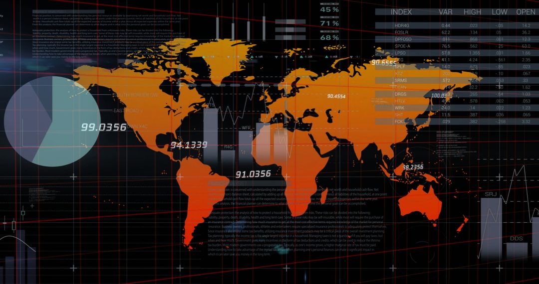 Digital Infographic and Holographic World Map Interface