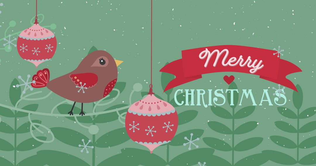 Festive Bird with Christmas Decorations