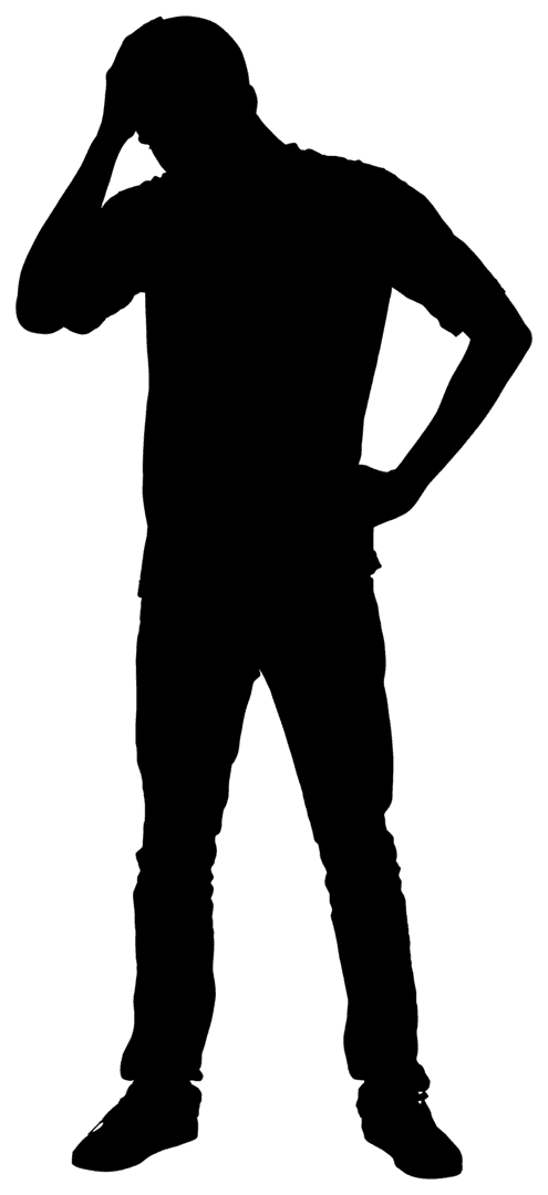 Transparent Silhouette of Worried Man Illustration