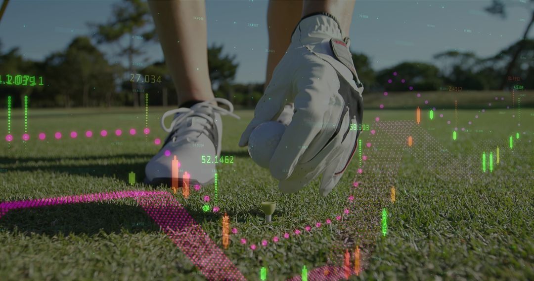 Golf Game Preparation with Financial Data Visualization Overlay