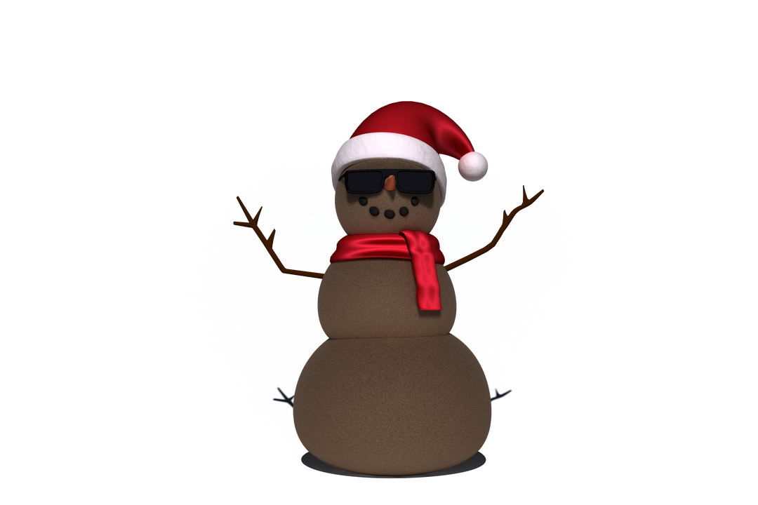 Cool Snowman Wearing Santa Hat and Scarf on Transparent Background - Download Free Stock Images Pikwizard.com