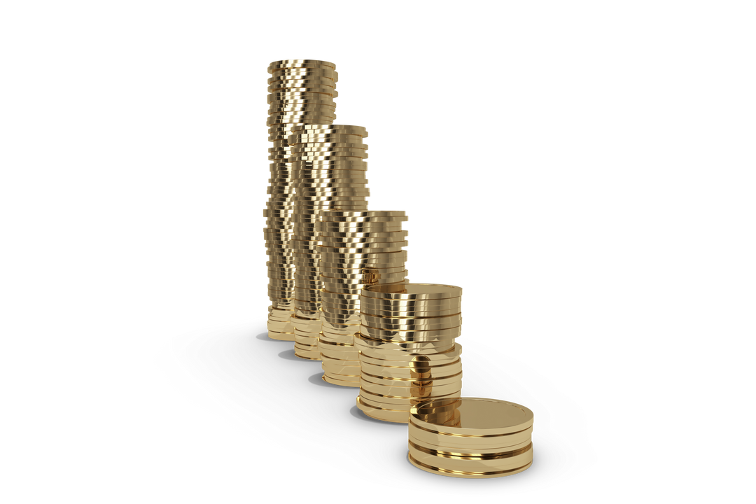 Transparent 3D Stacked Gold Coins Illustration - Download Free Stock Images Pikwizard.com