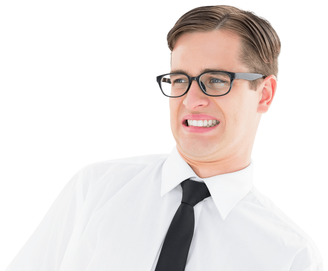 Transparent Geeky Hipster Looking Disgusted