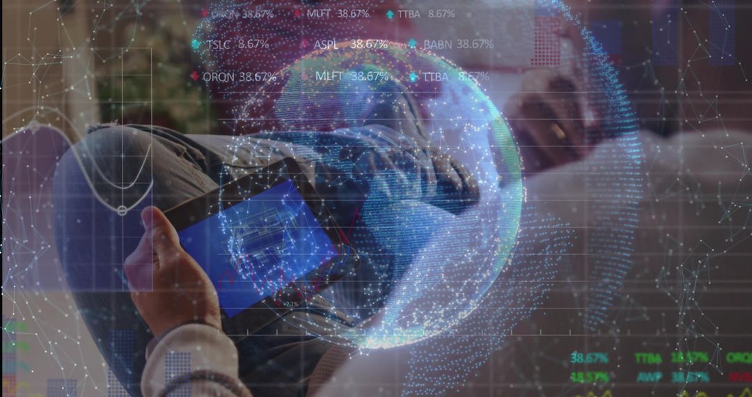 Futuristic Finance Concept with Holographic Charts on Phone