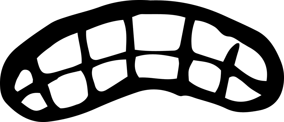 Vector Crooked Mouth with Teeth on Transparent Background