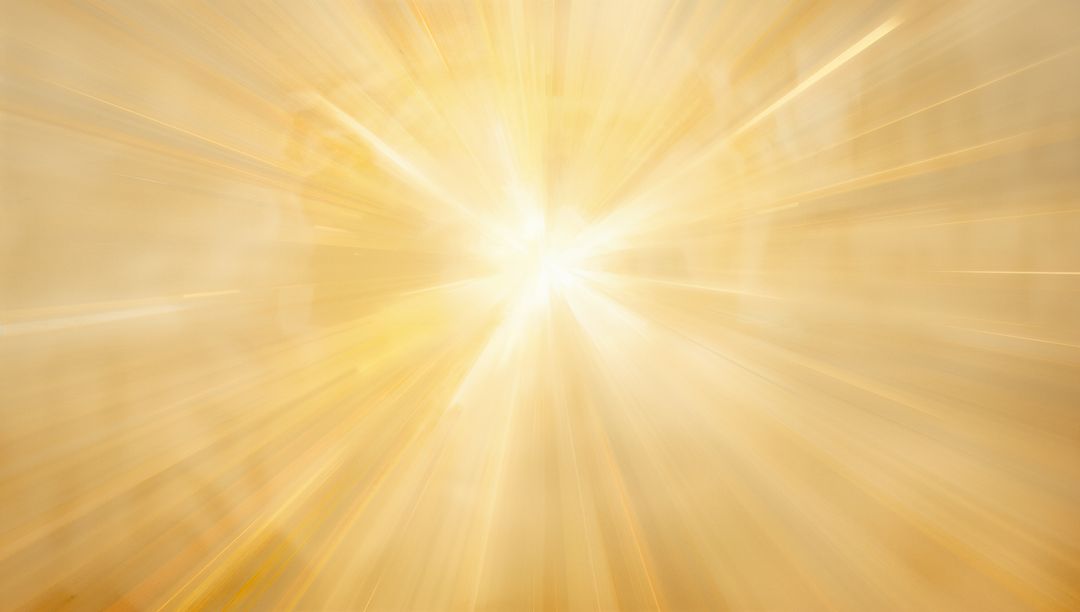 Radiating Golden Light Burst with Soft Rays, Halo and Lens Flare Background