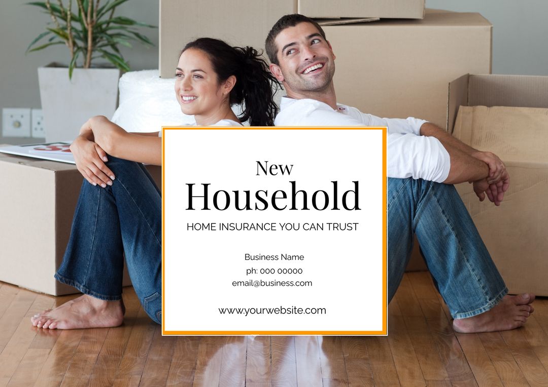 Happy Couple with Moving Boxes Symbolizing New Beginnings