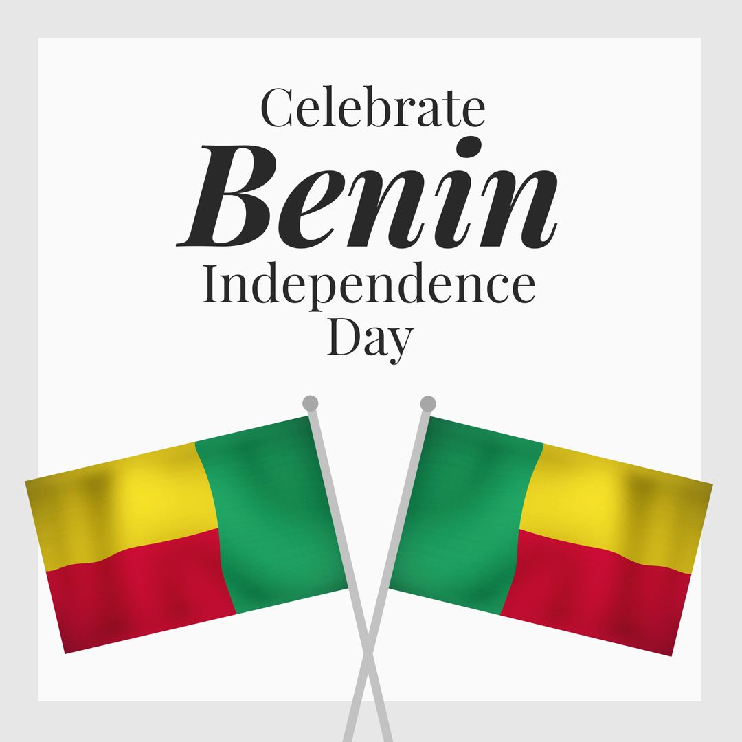 Benin Independence Day Celebration with National Flags