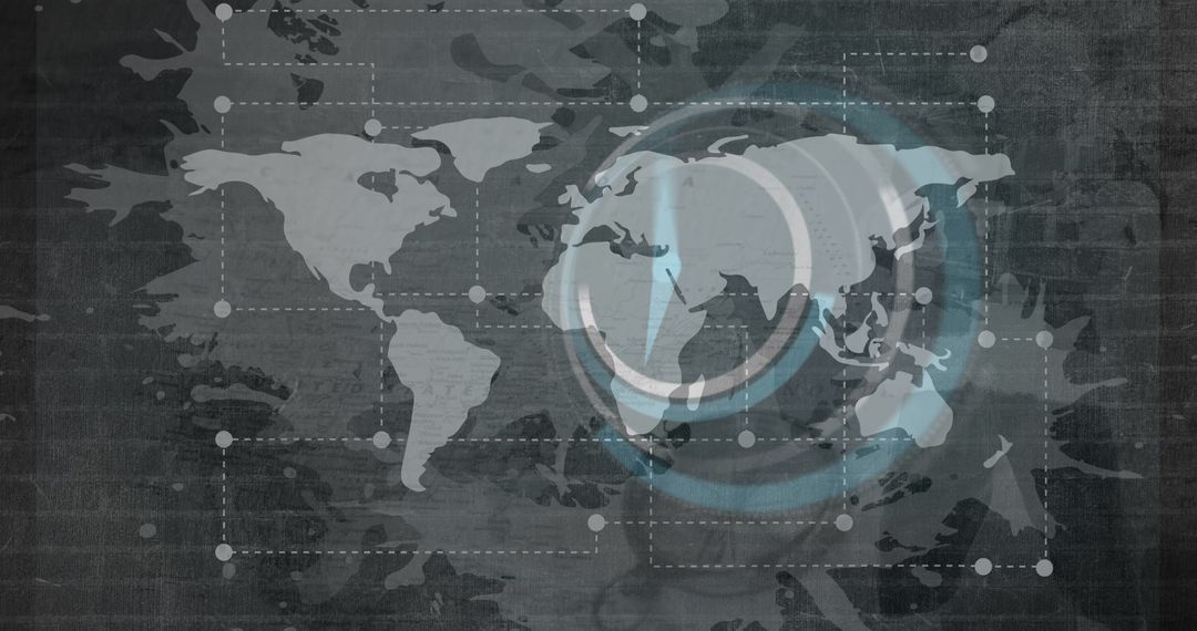 Digital Global Map Design with Countdown Numbers