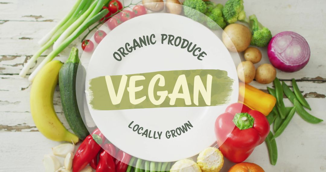 Organic Vegan Produce with Assorted Fresh Vegetables