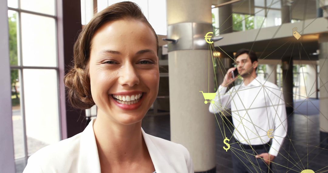 Businesswoman Networking in Modern Office Environment